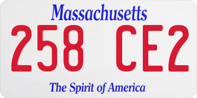 MA license plate 258CE2