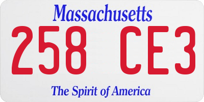 MA license plate 258CE3