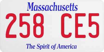 MA license plate 258CE5