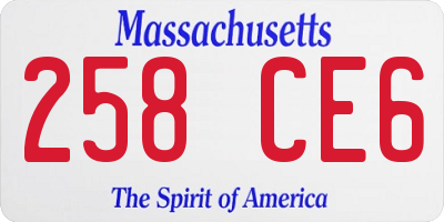 MA license plate 258CE6