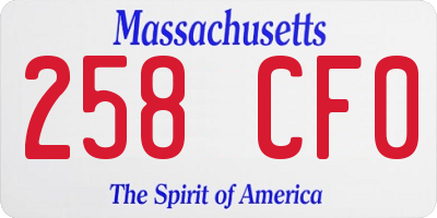 MA license plate 258CF0