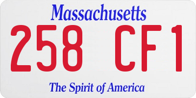 MA license plate 258CF1