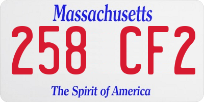 MA license plate 258CF2
