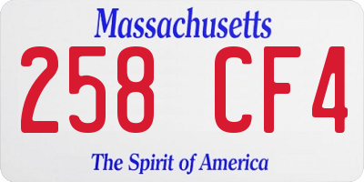 MA license plate 258CF4