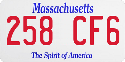 MA license plate 258CF6