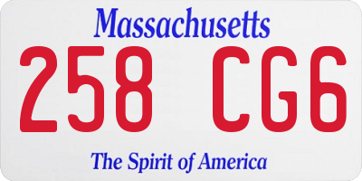 MA license plate 258CG6