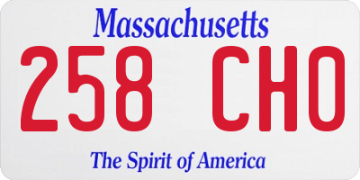 MA license plate 258CH0