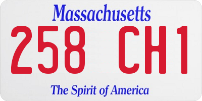 MA license plate 258CH1