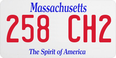 MA license plate 258CH2