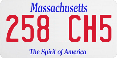 MA license plate 258CH5
