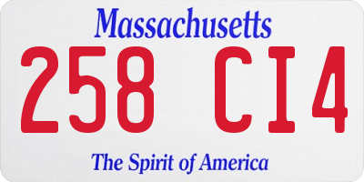 MA license plate 258CI4