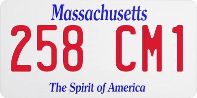 MA license plate 258CM1