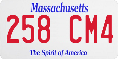 MA license plate 258CM4