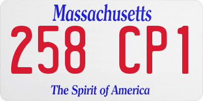 MA license plate 258CP1