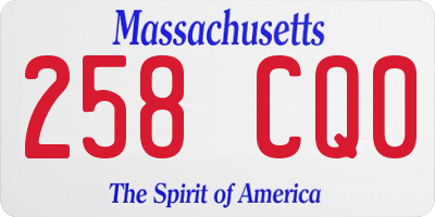 MA license plate 258CQ0