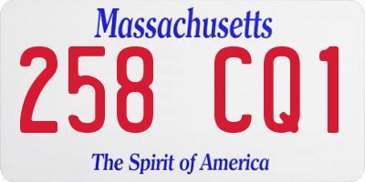 MA license plate 258CQ1