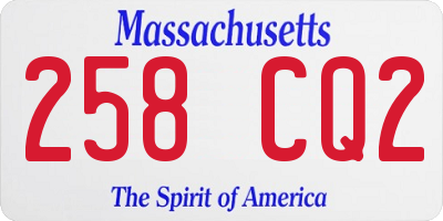 MA license plate 258CQ2