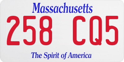 MA license plate 258CQ5
