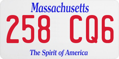 MA license plate 258CQ6