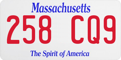 MA license plate 258CQ9