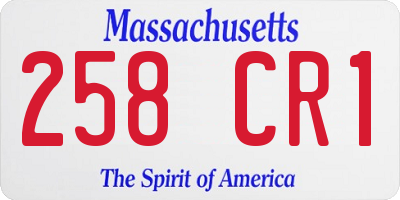 MA license plate 258CR1