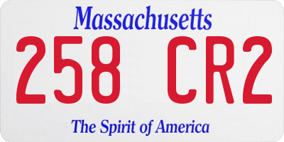 MA license plate 258CR2