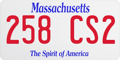 MA license plate 258CS2