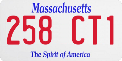 MA license plate 258CT1
