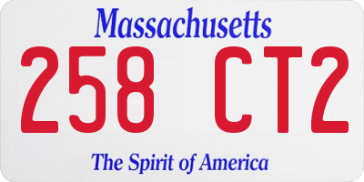MA license plate 258CT2