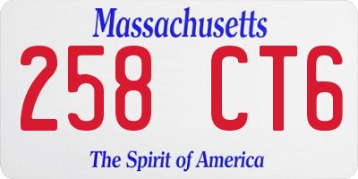 MA license plate 258CT6