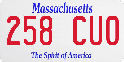 MA license plate 258CU0