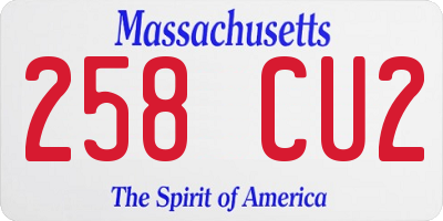 MA license plate 258CU2