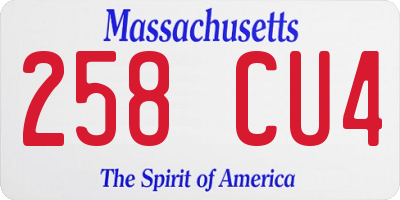 MA license plate 258CU4