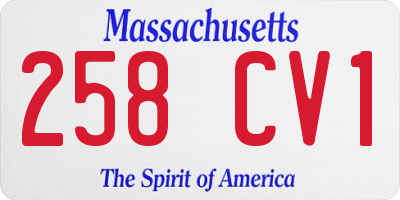 MA license plate 258CV1