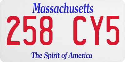 MA license plate 258CY5