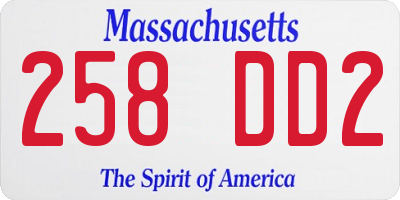 MA license plate 258DD2