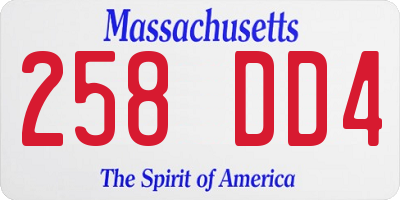 MA license plate 258DD4