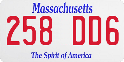 MA license plate 258DD6