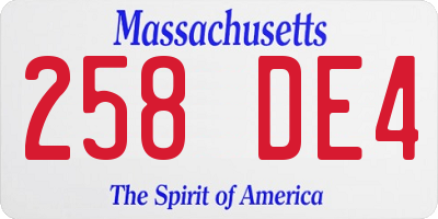 MA license plate 258DE4