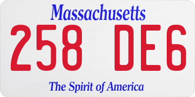 MA license plate 258DE6