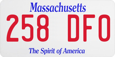 MA license plate 258DF0
