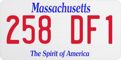 MA license plate 258DF1
