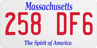 MA license plate 258DF6