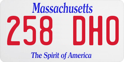 MA license plate 258DH0