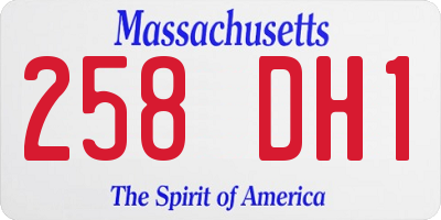 MA license plate 258DH1