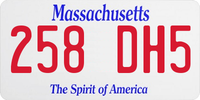 MA license plate 258DH5