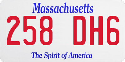 MA license plate 258DH6