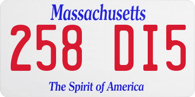 MA license plate 258DI5