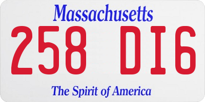 MA license plate 258DI6