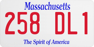 MA license plate 258DL1